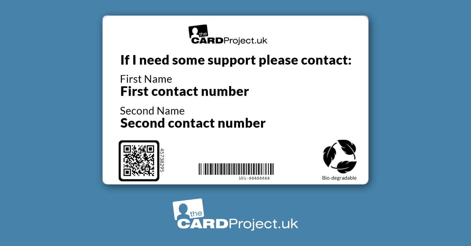  Dyspraxia Mono Medical ID Card  (REAR)